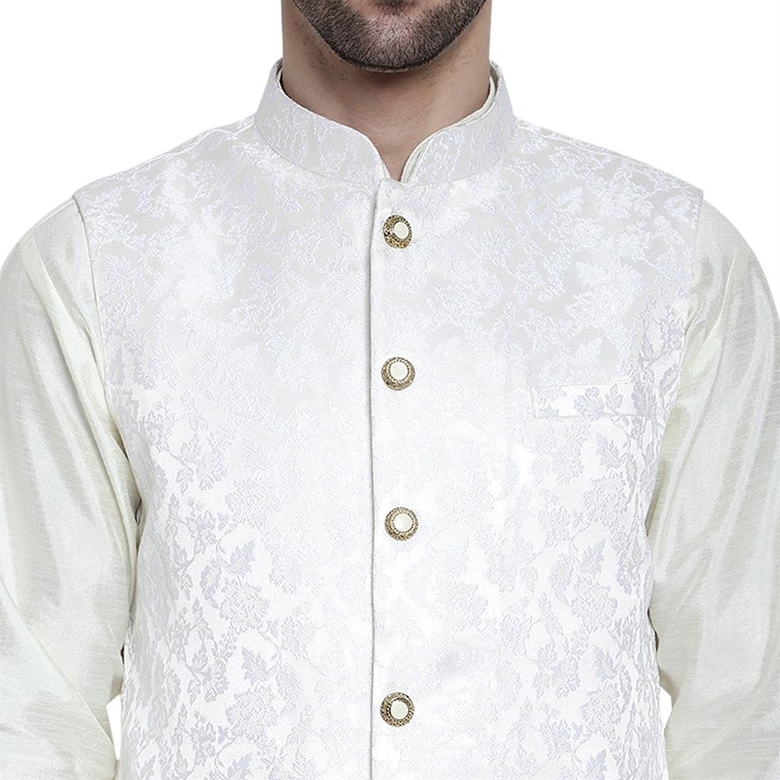 Off White Mens Brocade Waistcoat