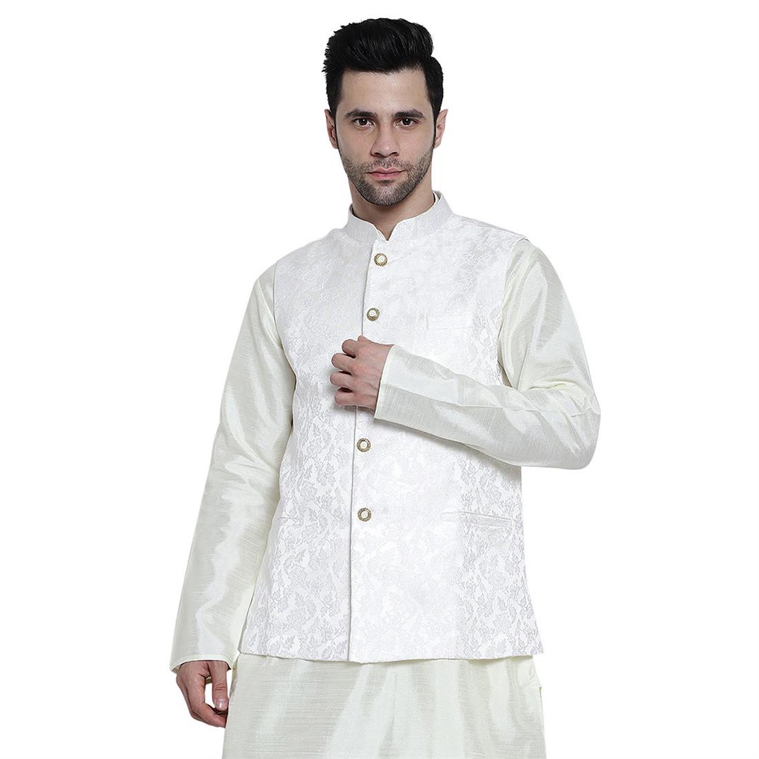 Off White Mens Brocade Waistcoat