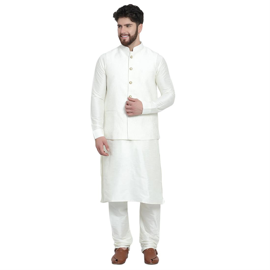 Off White Mens Brocade Waistcoat