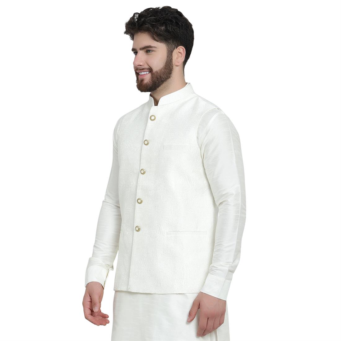 Off White Mens Brocade Waistcoat