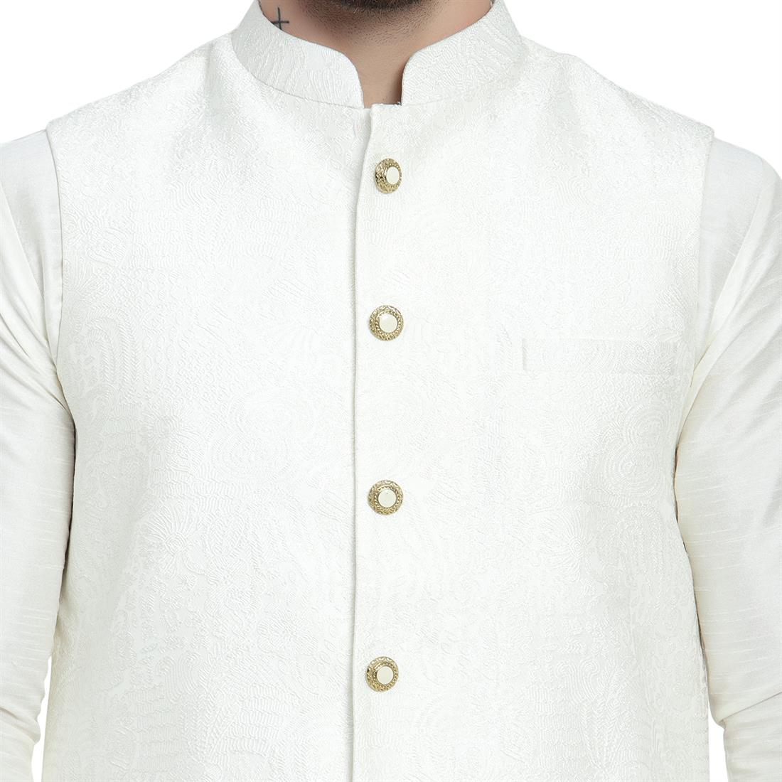 Off White Mens Brocade Waistcoat