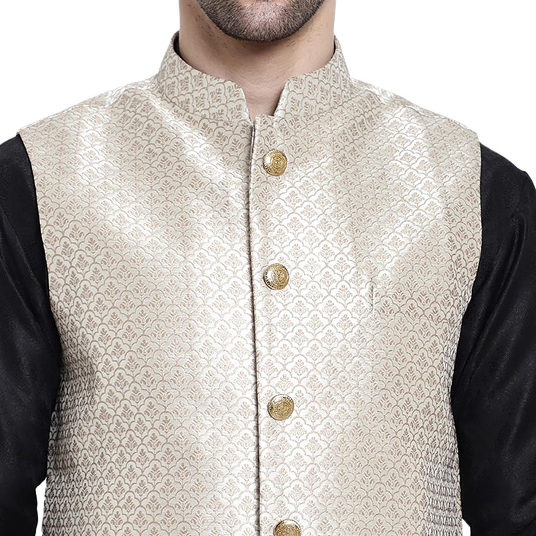 Gold Mens Brocade Waistcoat