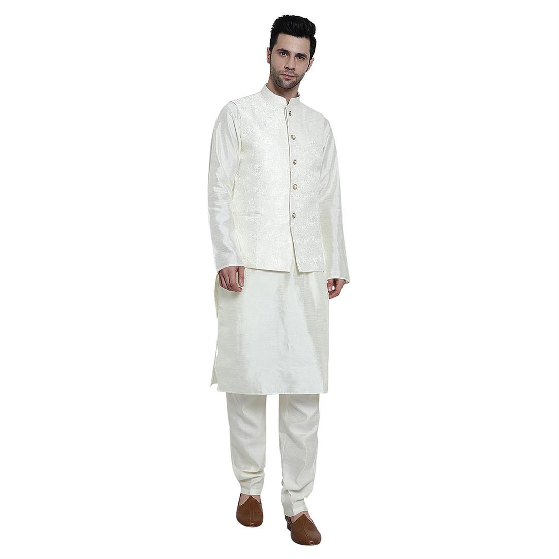 Off White Mens Brocade Waistcoat