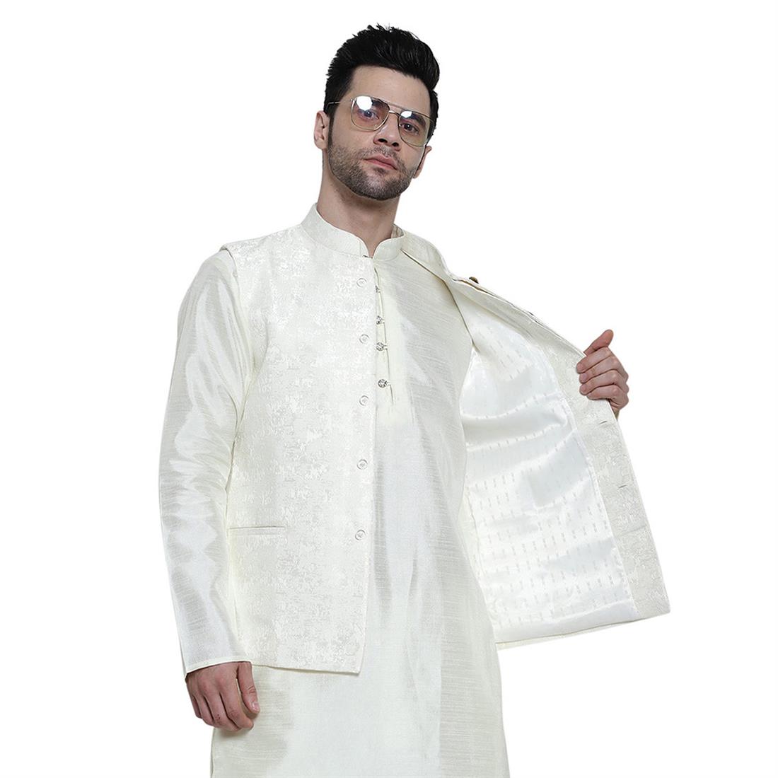 Off White Mens Brocade Waistcoat