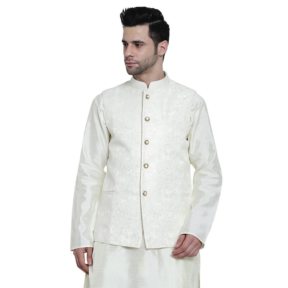 Off White Mens Brocade Waistcoat