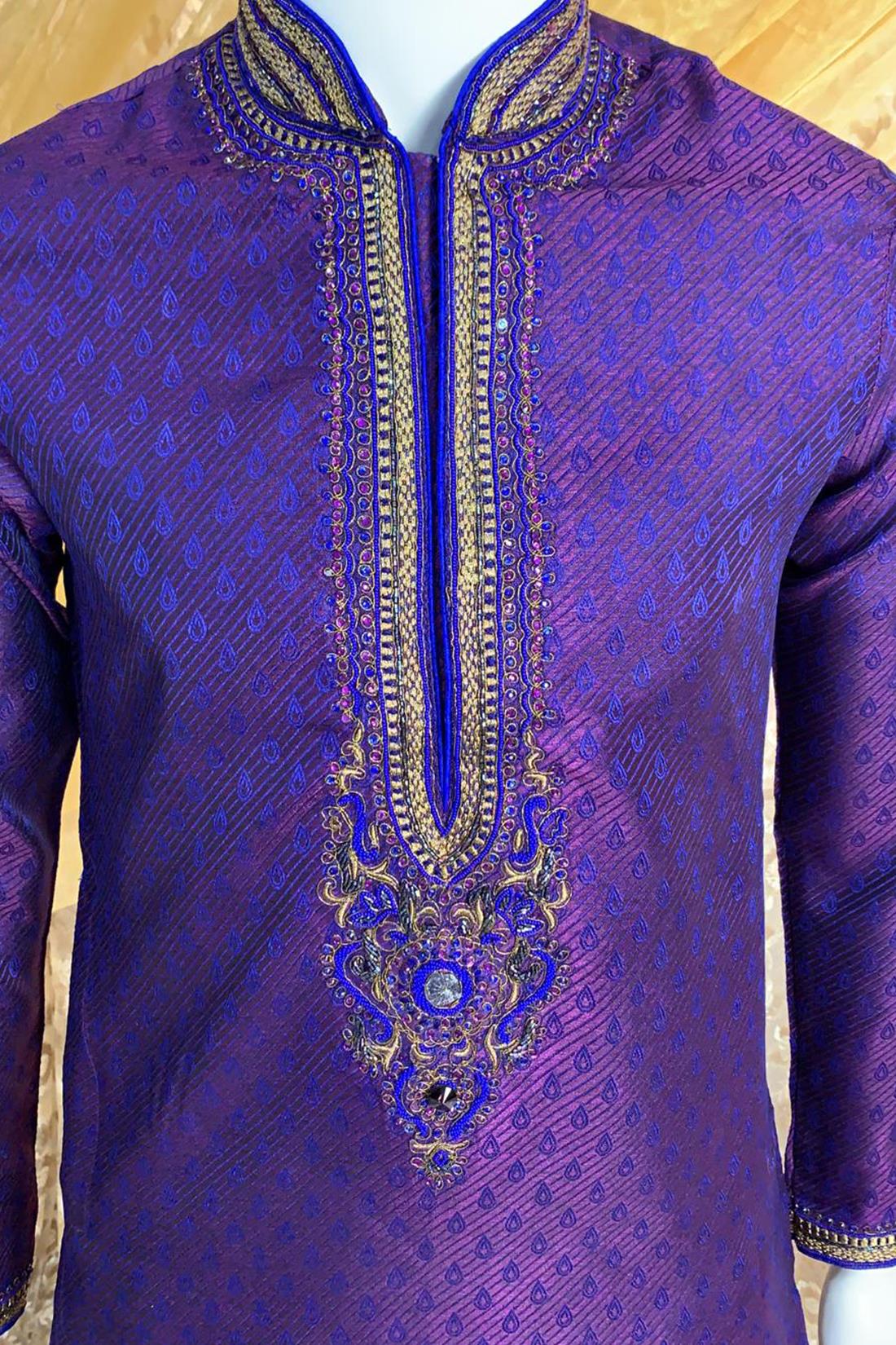 Purple Mens Kurta Pajama