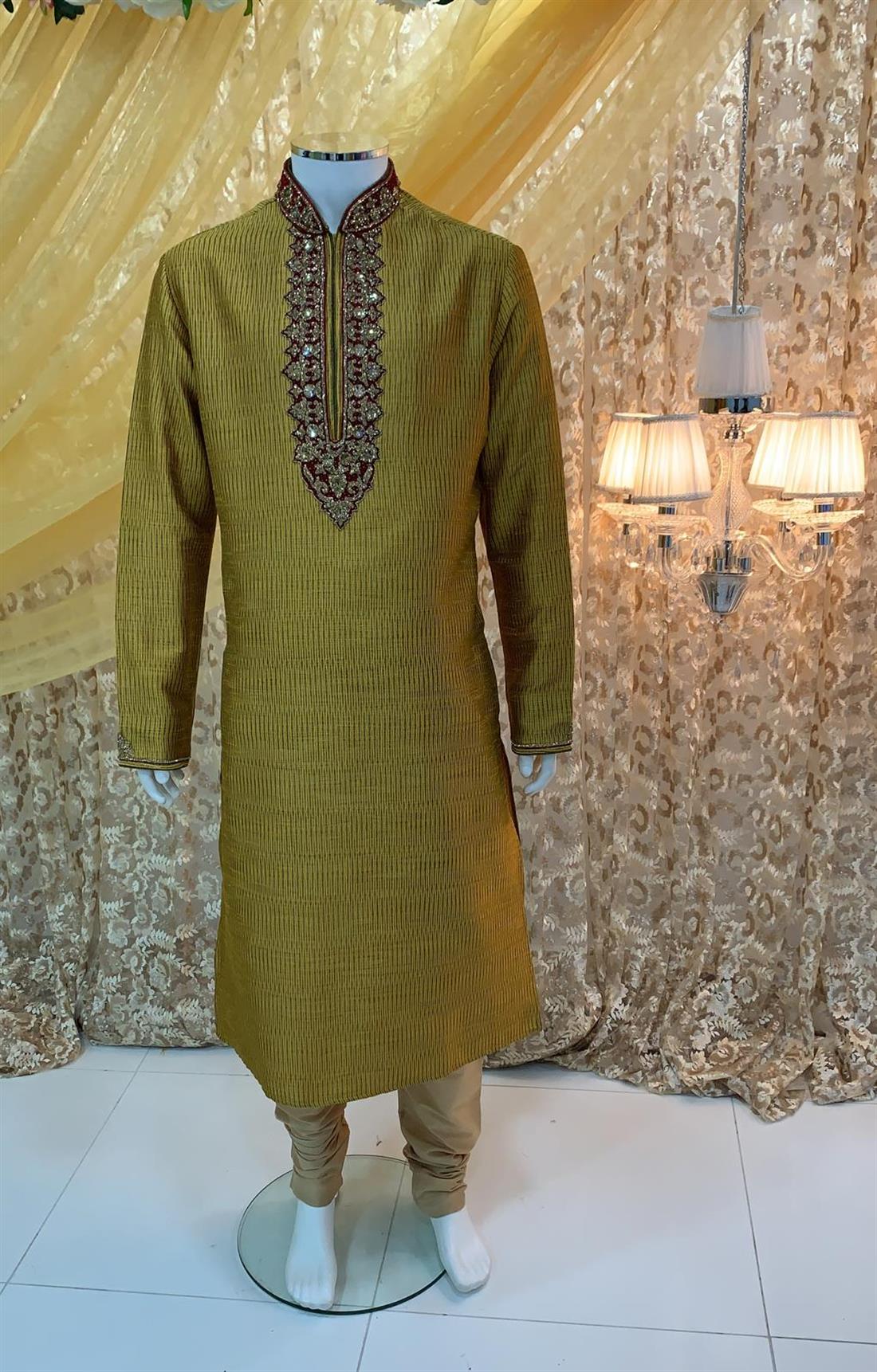 Yellow Mens Kurta Pajama