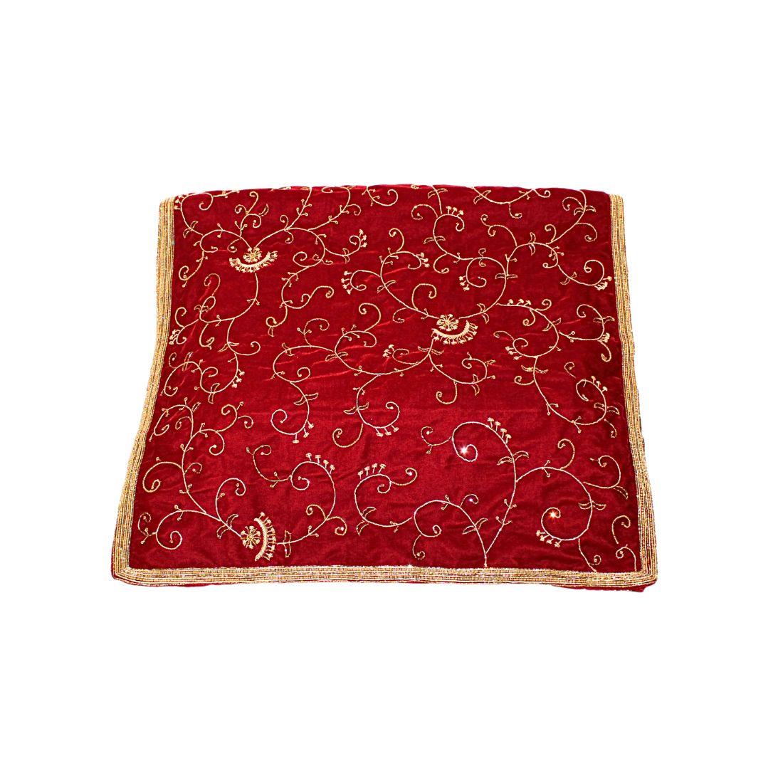 Maroon & Gold Velvet Shawl