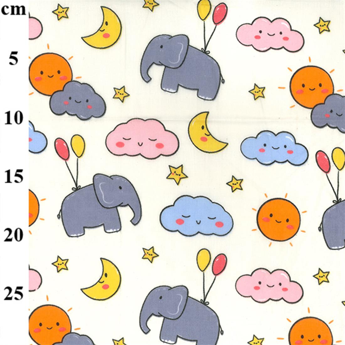 Ivory Cotton Printed Poly Cottons