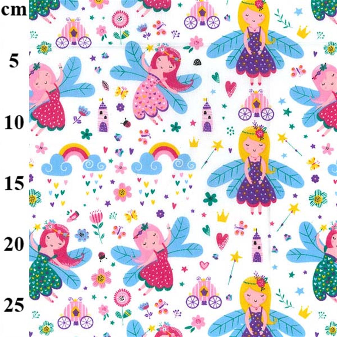 White Cotton Printed Poly Cottons