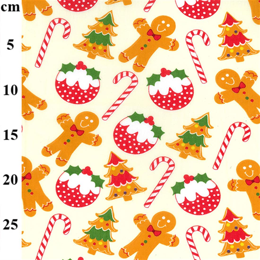 Cream Cotton Christmas Polycotton Prints