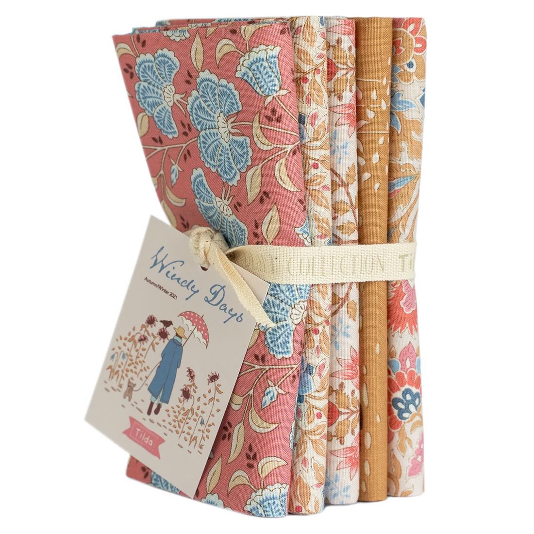 Camel & Coral Cotton Fat Quarter Bundle