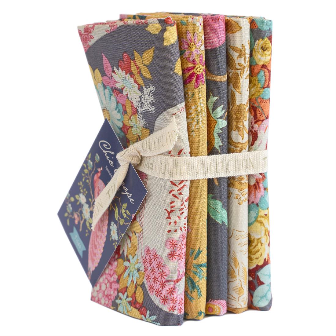 Grey and Mustard Cotton Fat Quarter Bundle