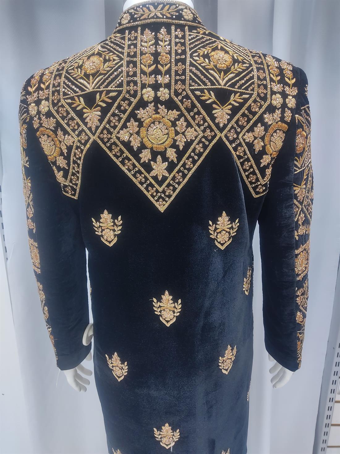Black & Gold Mens Sherwani