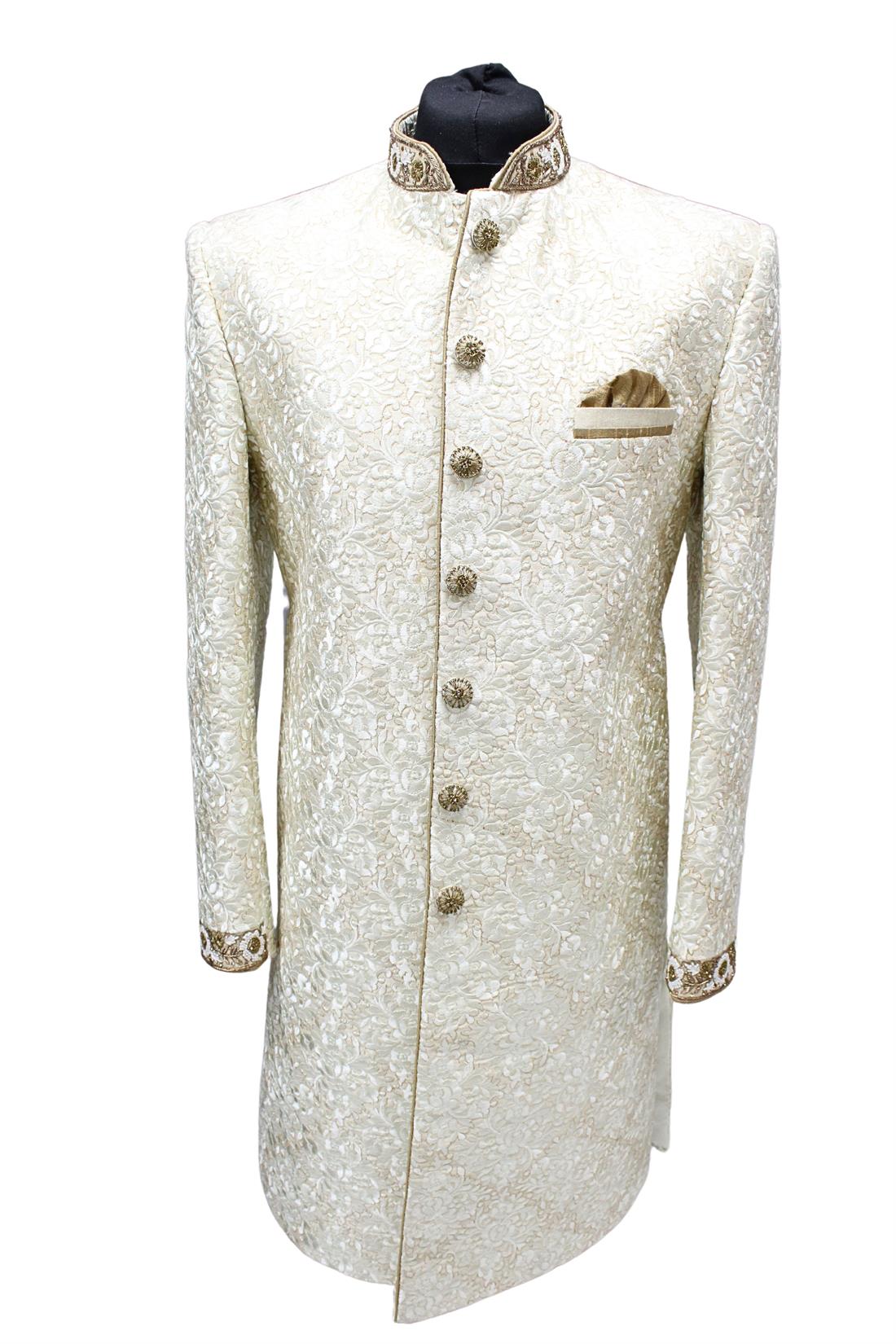 Cream Mens Sherwani