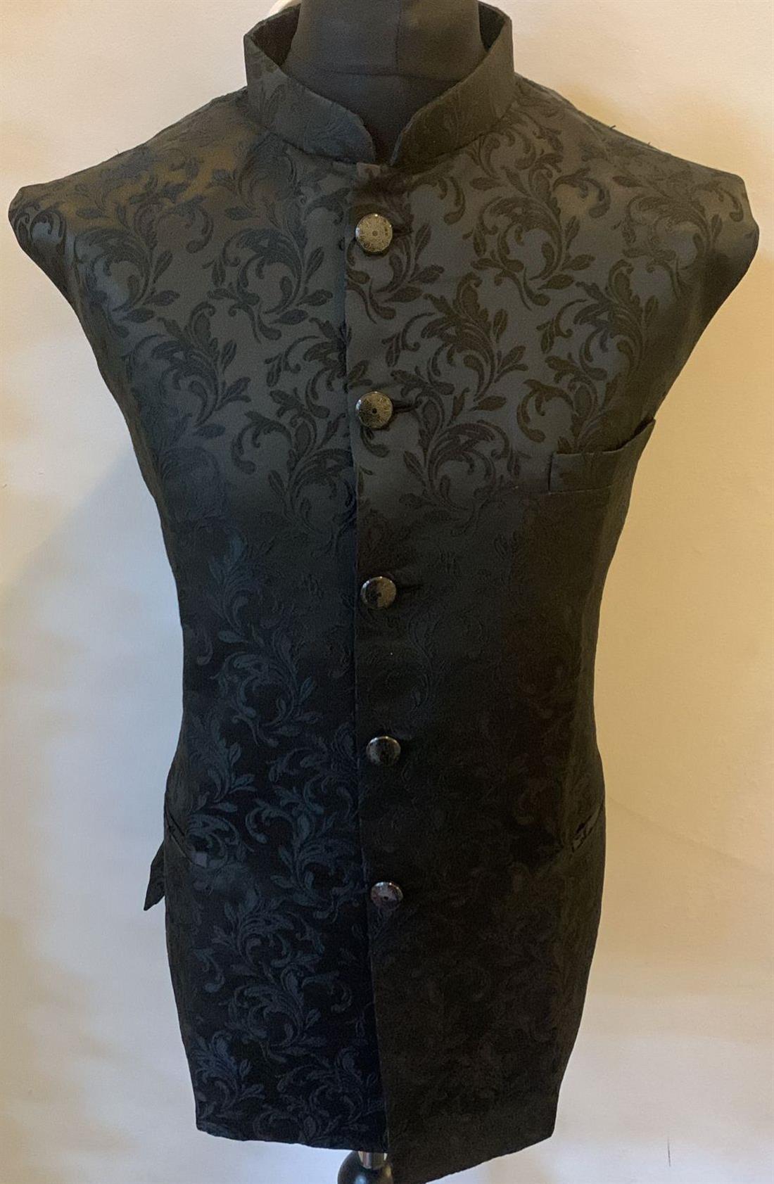 Black Brocade Waistcoat