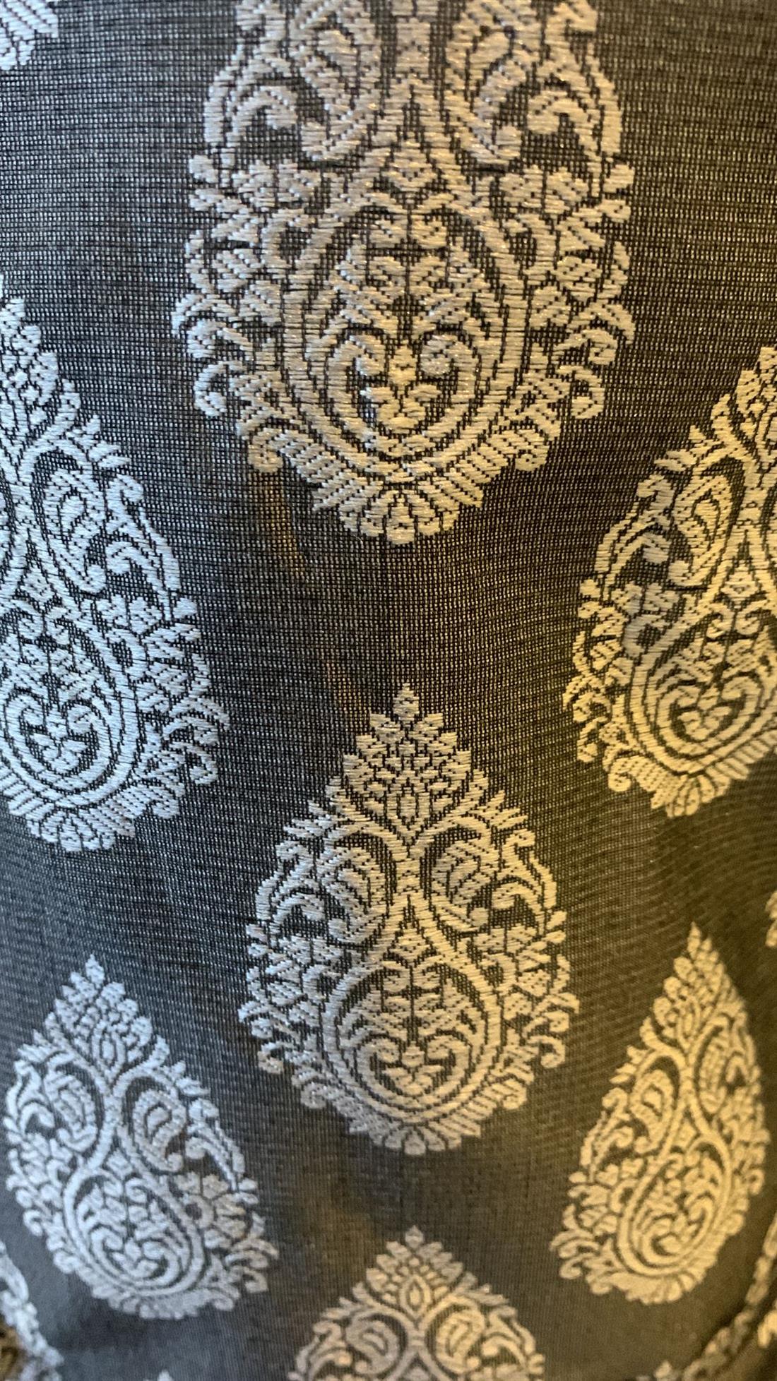 Grey Black Brocade Waistcoat