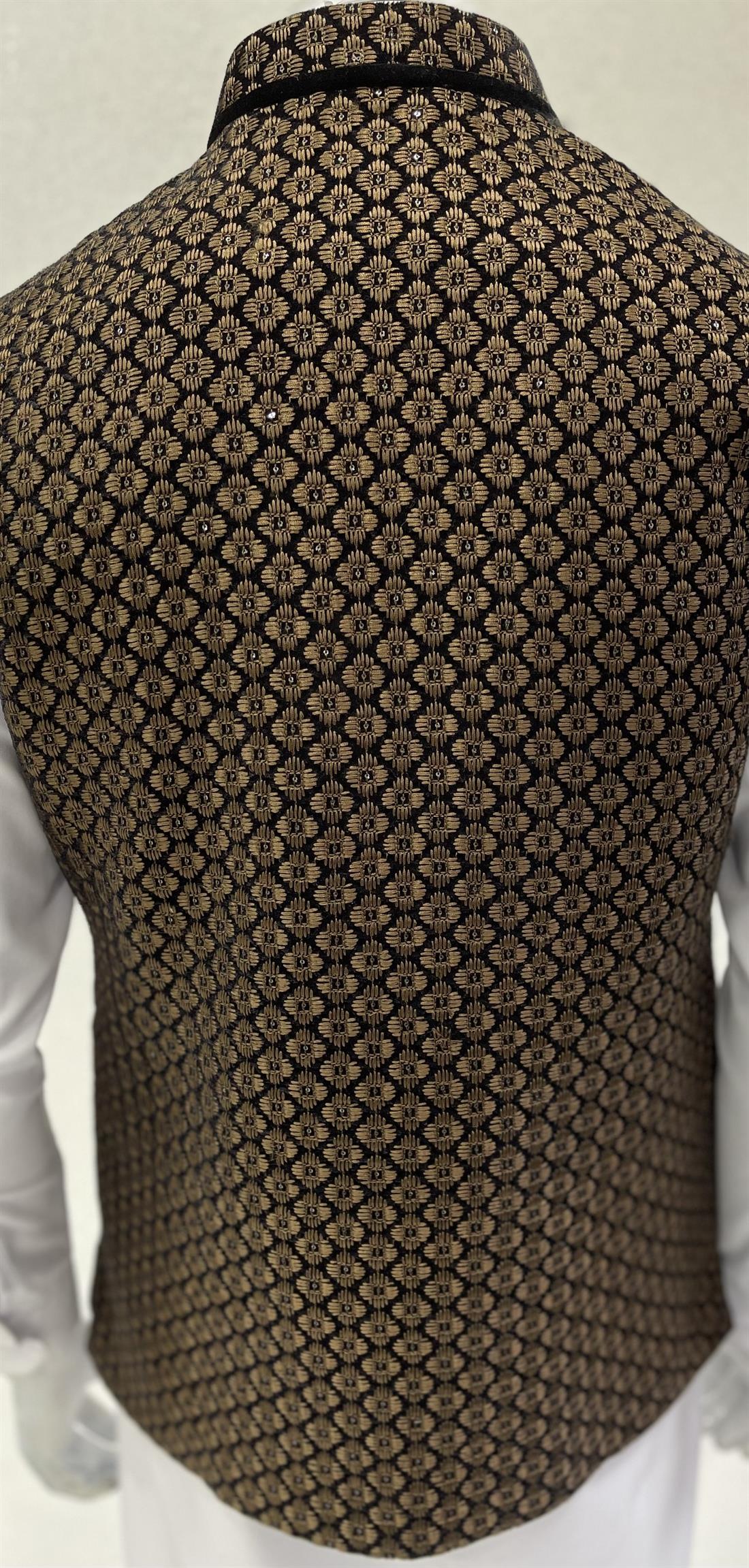 Black & Brown Mens Balck/brown Waistcoat
