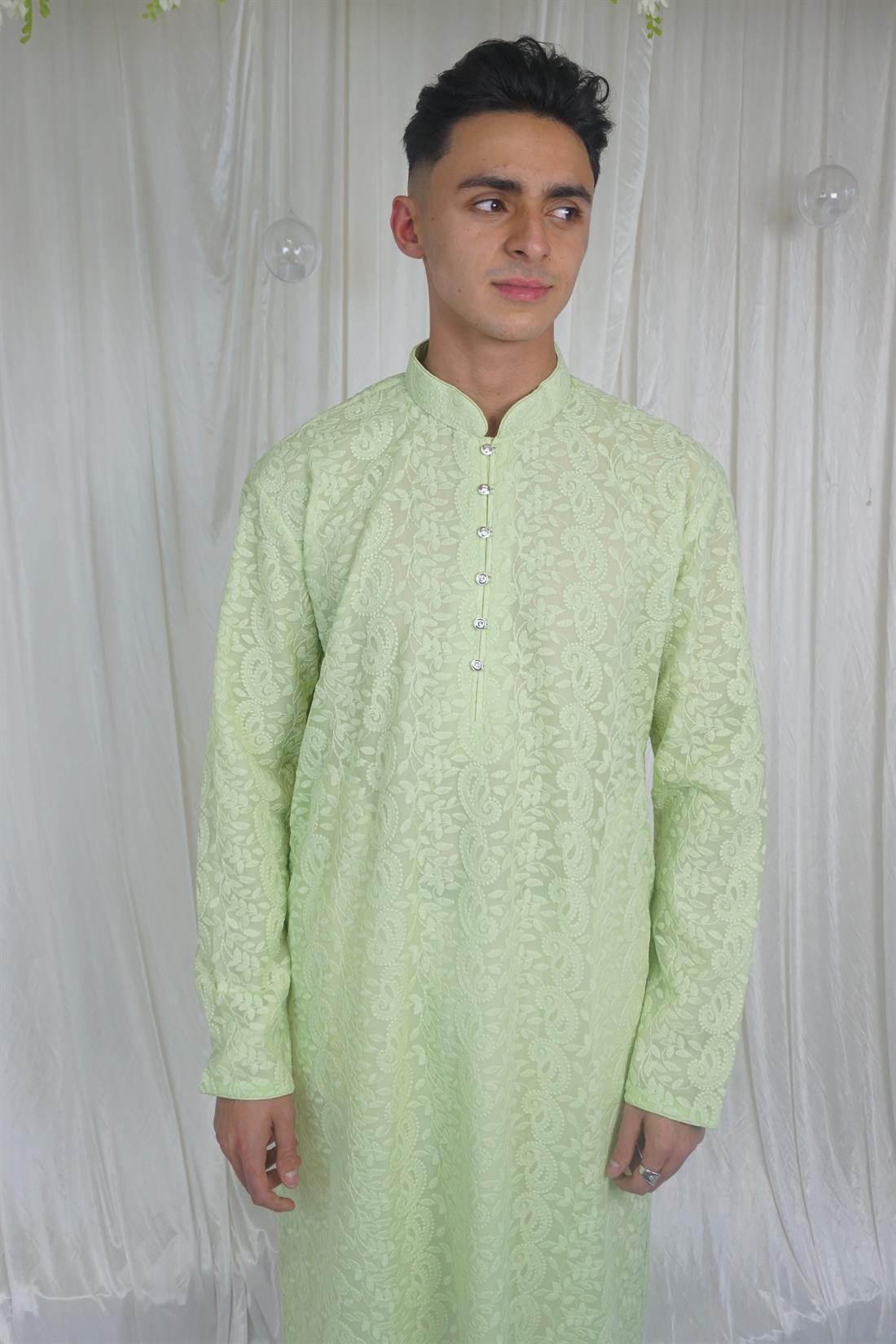 Kucknowi chicken kurta with pyjama