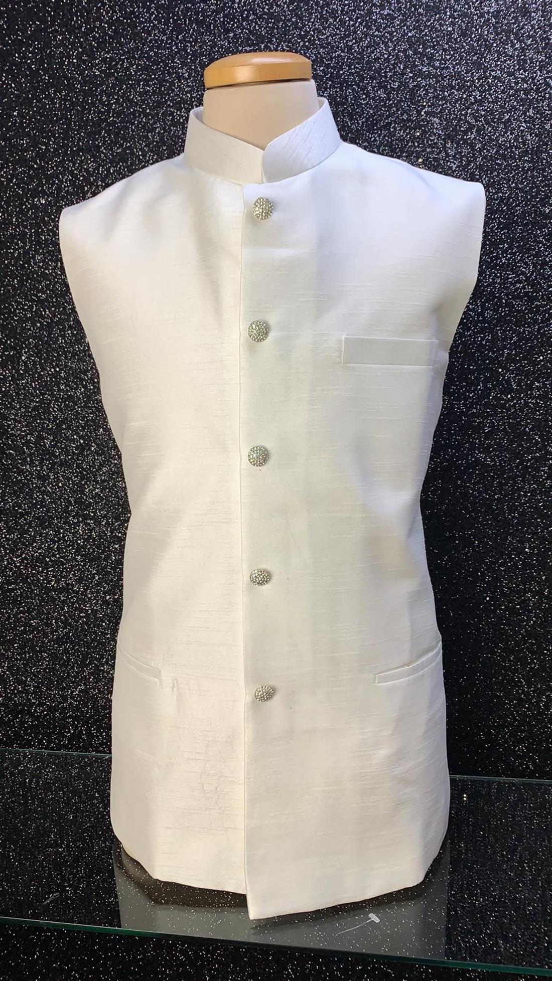 Ivory Silk Mens Waistcoat