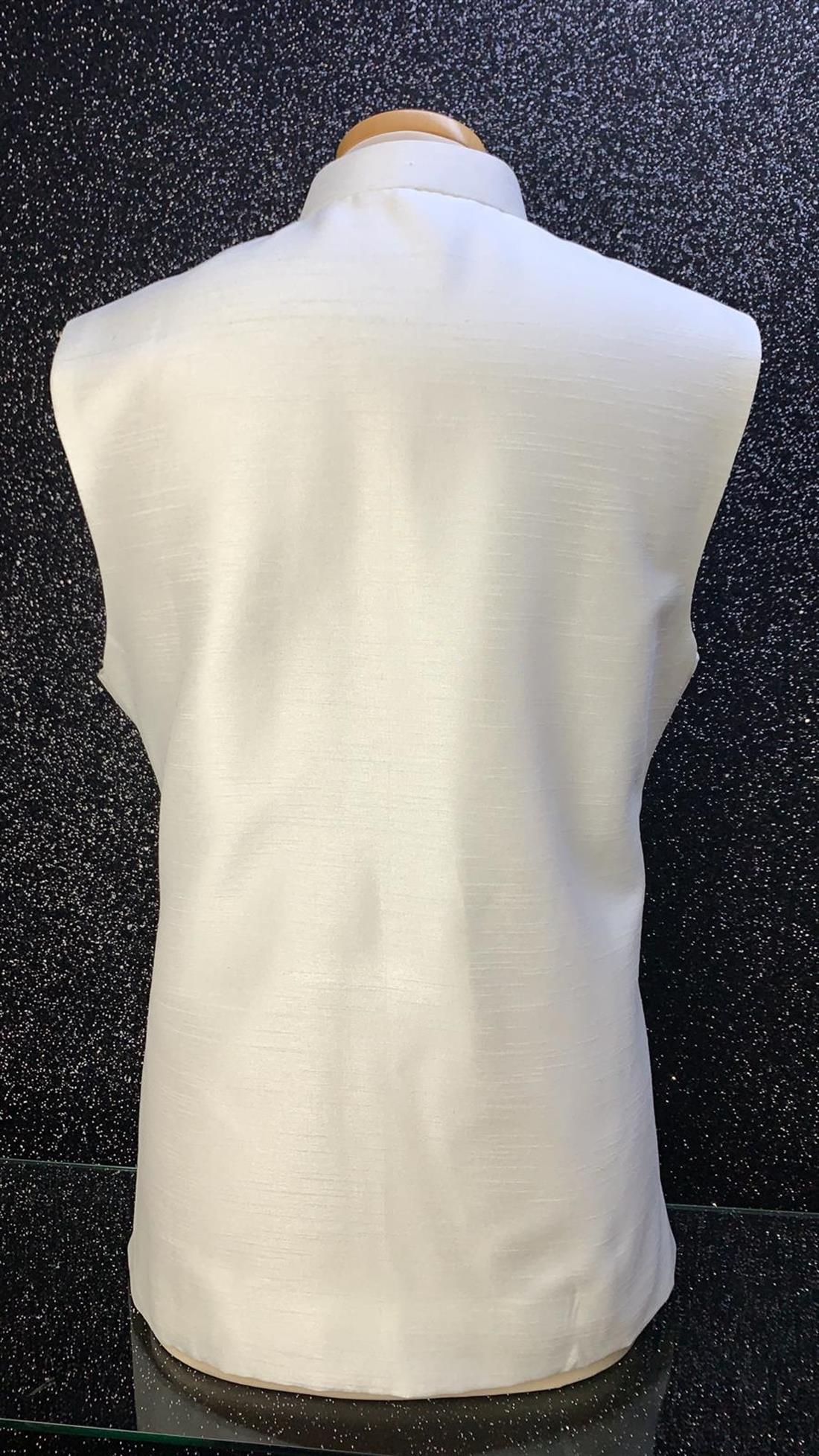 Ivory Silk Mens Waistcoat