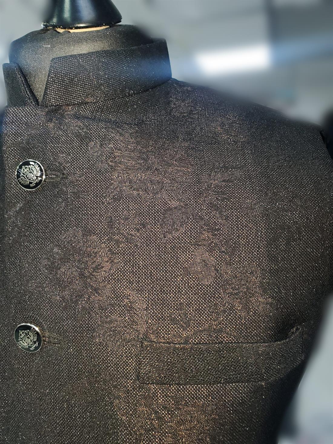 Black Printed Mens Waistcoat