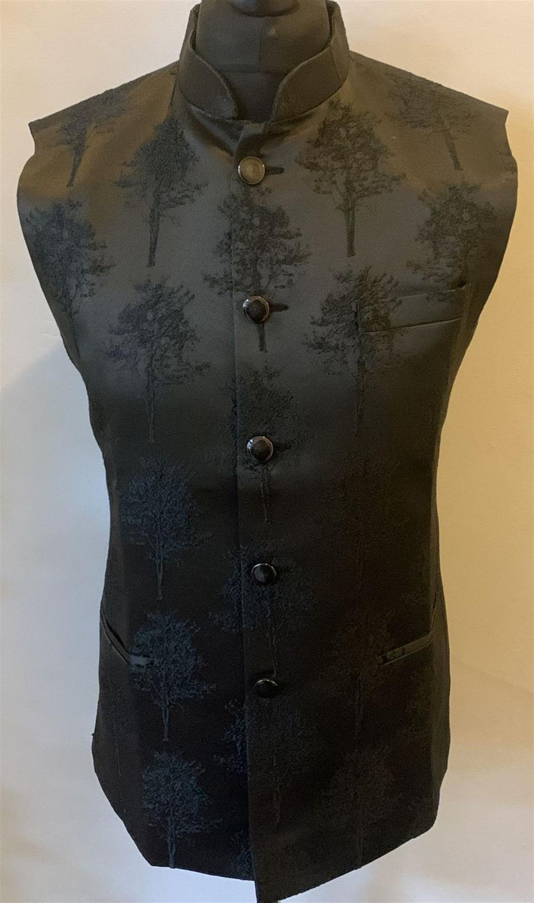 Black Brocade Waistcoat