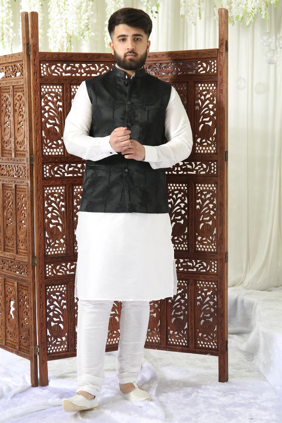 Black Brocade Waistcoat