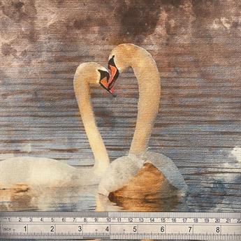 Digital Print Linen Swan Canvas Art Panel