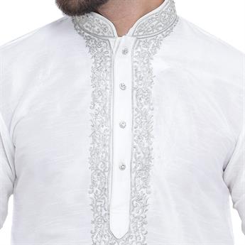 White Embroidered Kurta Pajama