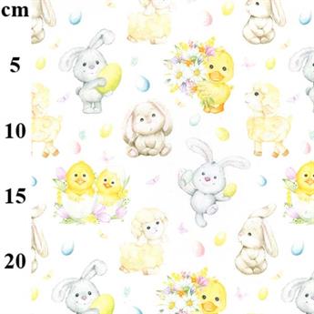 Easter Pals - Printed Craft Cotton Poplin Fabric Quilting Patchwork