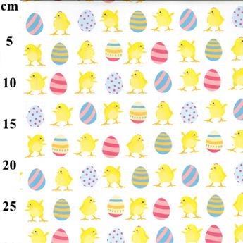 Chicks And Eggs - Digital Printed  Craft Cotton Fabric Rose & Hubble