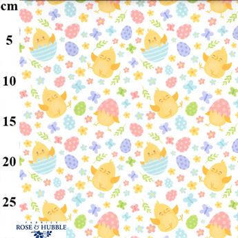 Easter Chicks - Digital Printed  Craft Cotton Fabric By Rose & Hubble