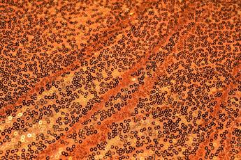 Orange Net Sequined Fabrics