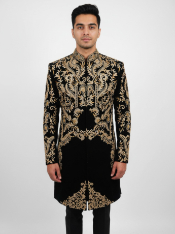 Black Mens Sherwani